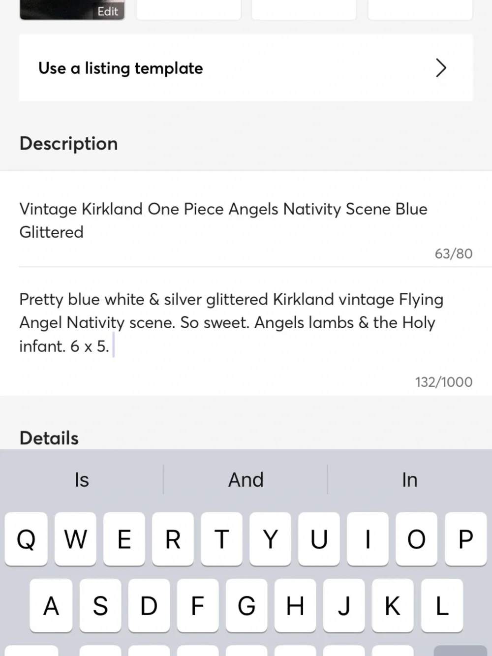 Vintage Kirkland One Piece Resin Flying Angel Nativity Scene